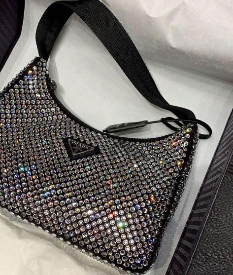 the more sparkle, the better ✨ #FormalApproach #FormalTogether #IPAProm #IPAPromRetailer #IPADesigner Luxury Silver Sparkling Bag, Sparkly Prada Bag, Prada Bag Diamond, Prada Sparkle Bag, Prada Hobo Bag, Balenciaga Sparkly Bag, Prada Sequin Bag, Prada Hobo, Prada Milano