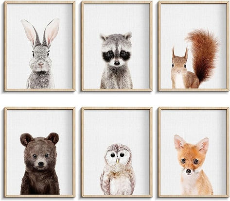 Nursery Baby Room Wall Art Decor, Jungle Nursery Baby Animals Nursery Decorations, Cute Nursery Safari Decor Baby Bedroom Decorate(8"x10", UNFRAMED) (Forest) Baby Animals Nursery, Bedroom Decorate, Scandinavian Kids Rooms, Nursery Safari, Safari Decor, Forest Animal Nursery, Baby Room Wall Art, Scandinavian Kids, Nursery Decorations