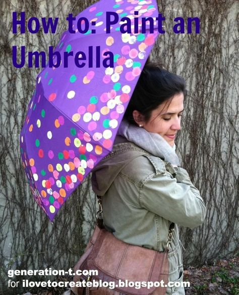 How to Paint an Umbrella Purple Umbrella, Umbrella Painting, April Showers Bring May Flowers, Kids Camp, Auction Projects, Camp Ideas, Glass Butterfly, April Showers, Chewing Gum