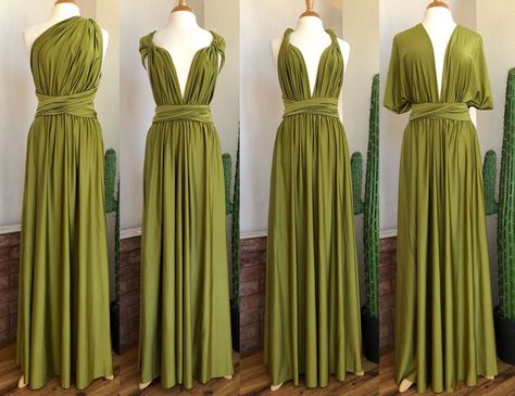 Green Infinity Dress, Multi Wrap Dress, Green Bridesmaid Dress, Infinity Dress Bridesmaid, Multiway Dress, Convertible Bridesmaid Dress, Multi Way Dress, Velvet Bridesmaid Dresses, Custom Bridesmaid Dress