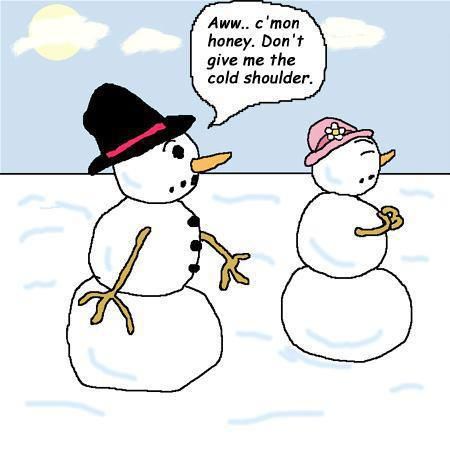 = ) Awww..C'mon honey. Don't give me the cold shoulder. Snowman Humor, Snowman Jokes, Christmas Funnies, Winter Jokes, Snowman Funny, Winter Humor, Snow Humor, Humor Birthday, Snowman Cartoon