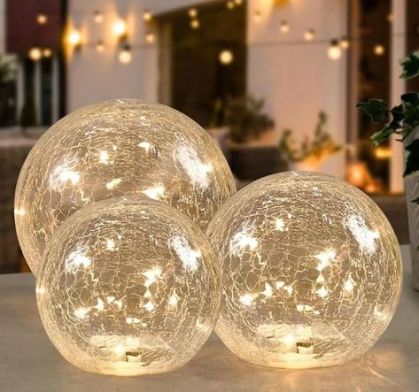 Crackle Globe LED Lamp Battery Operated, Lighted Glass Orb for Festival Christmas Decoration, Gold Mercury Glass Ball Light for Living Room Indoor, Glowing Night Light Ball Lamp, Sphere Table Lamp - Amazon.com Dresser Nursery, Sphere Table, Dresser In Living Room, Night Lamp For Bedroom, Ball Lamp, Glass Orb, Large Candle Holders, Ball Lamps, Light For Living Room