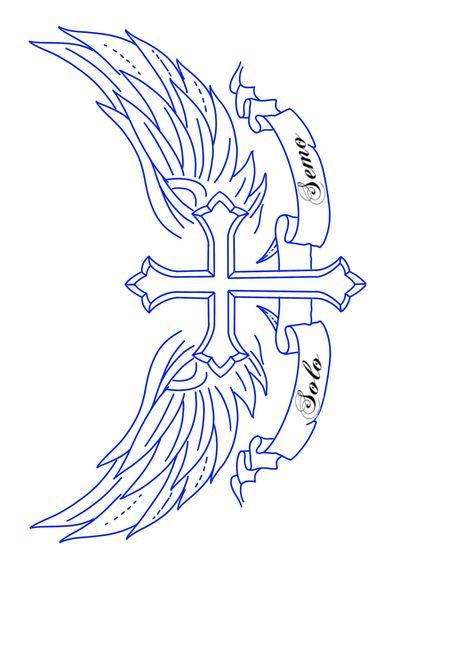 Angel Wings Tattoo Stencil, Back Of Neck Tattoo Men, Tattoo Machine Art, Cross With Wings, Ear Tattoo Ideas, Crown Tattoo Design, Cool Tattoo Drawings, Forearm Band Tattoos, Cross Tattoo For Men