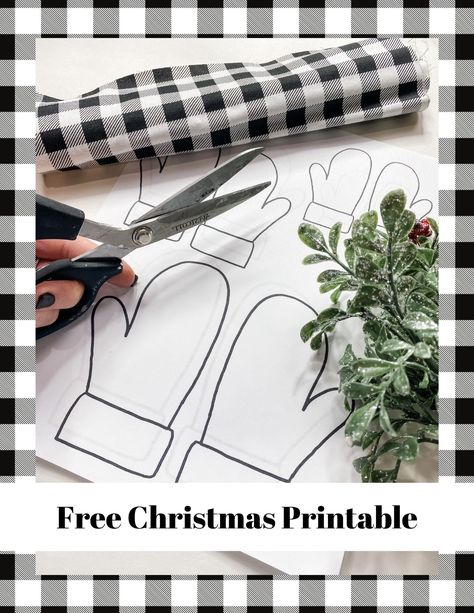 Free Christmas Mittens Printable Christmas Mittens Pattern, Mitten Pattern Printable, Snowman Patterns Sewing Free Printable, Snowman Patterns Printable, Christmas Patterns Free Printable, Primitive Christmas Patterns, Primitive Sewing Patterns, Mittens Template, Snowman Wreaths