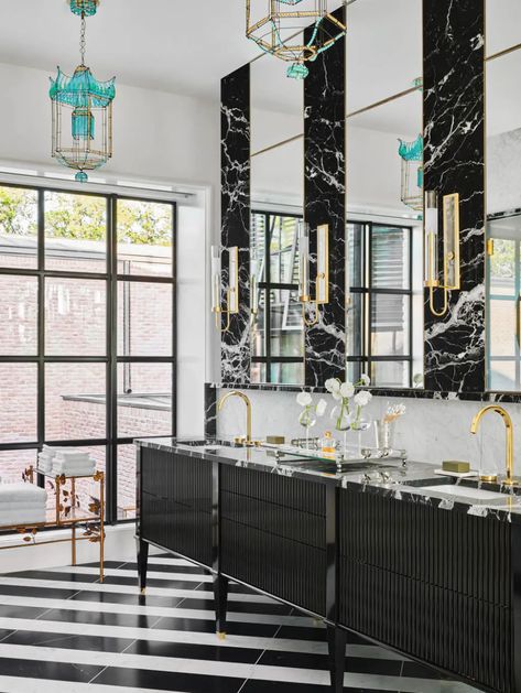 Fern Santini Designs A 16 Million Dollar Music-Themed House Urban Electric, Timeless Interior, White Interior Design, Black And White Interior, Top Interior Designers, Music Themed, White Interior, Interior Design Projects, Modern Bathroom