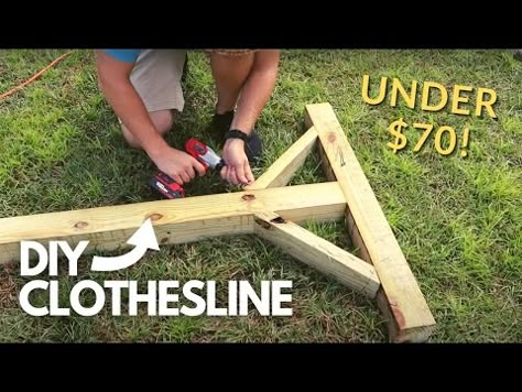 BUILDING A CLOTHESLINE + The BENEFITS of Using a Clothesline! | The Galloway Farm - YouTube Outdoor Clothes Lines Ideas, Clothes Lines Ideas Outdoor, Clothes Line Ideas, Portable Clothes Line, Diy Clothesline Outdoor, Clothesline Ideas, Diy Clothesline, Homestead Plans, Clothesline Outdoor