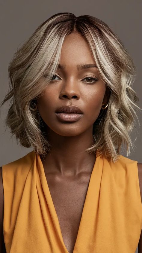 57 Fall Hair Color Ideas for 2024 Makeup For Bob Hairstyle, Brown Blonde Bob Black Women, Highlight Hair Black Women, Ash Brown Natural Hair Black Women, Black Women Ash Blonde Hair, Hair Color 40 Year Old Women, Sandstone Blonde Hair, Hair Color That Matches Skin Tone, Cinnamon Hair Black Women