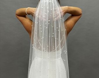 Beaded Wedding Veils, Elegant Veils, Layered Veil, Fingertip Veil, Cathedral Wedding Veils, Pearl Veil, Cathedral Length Veil, Beautiful Veil, Cathedral Wedding