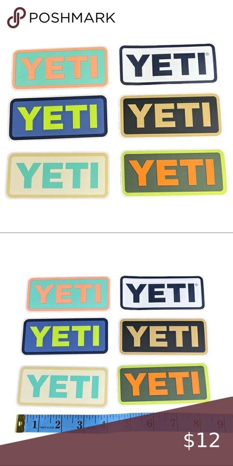 Yeti Logo Stickers Set of 6 Multicolor Yeti Logo Design, Brand Identity Design Logo Inspiration, Yeti Logo, Yeti Stickers, Logo Stickers, Design Stickers, Identity Design Logo, Stickers Set, Home Items