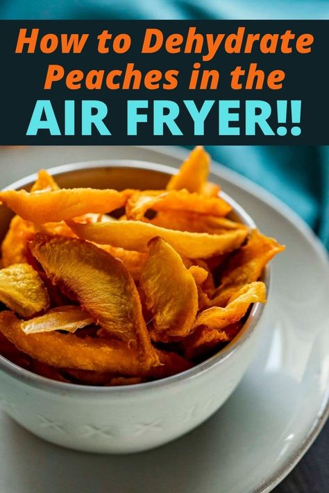 Keep the summer vibes going all year with these Air Fryer Dehydrated Peaches! They’re easy to make, require just 2 ingredients and they keep for up to 12 months. This portable, refined sugar-free snack will definitely satisfy your sweet tooth! via @Went Here 8 This Dehydrated Peaches, Dehydrator Recipes Fruit, Sugar Free Snacks, Dried Peaches, Dehydrated Foods, Oven Recipe, Air Fryer Recipe, Air Fryer Oven, Air Fryer Oven Recipes