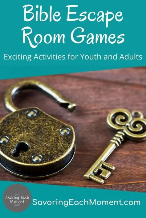 Bible Lessons For Teenagers Youth Groups, Escape Room Bible Theme, Free Bible Escape Room Printable, Teamwork Games For Teens, Christian Escape Room Ideas, Youth Group Activities Teenagers Church, Lock In Activities, Christian Escape Room, Bible Activities For Teens