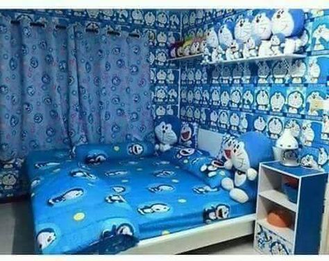 Doraemon room Doraemon Bedroom, Unique Bedrooms, Living Room Wall Wallpaper, Garden Design Ideas Inspiration, 3d Wallpaper For Bedroom, Disney Room Decor, Narrow Living Room, Doraemon Wallpapers, Design Architect