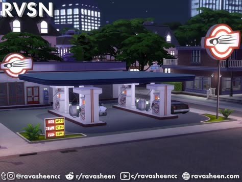 Sims 4 — Highway Petrol Gas Station Set by RAVASHEEN — This set includes a ton of decorative items for building custom. #featuredartist Sims Gas Station, Sims 4 Gas Station Cc, Sims 4 Gas Station, Sims 4 Decor Cc, Sims 4 Decor, Ts4 Builds, Mini Aquarium, Cc Furniture, Sims 4 Clutter