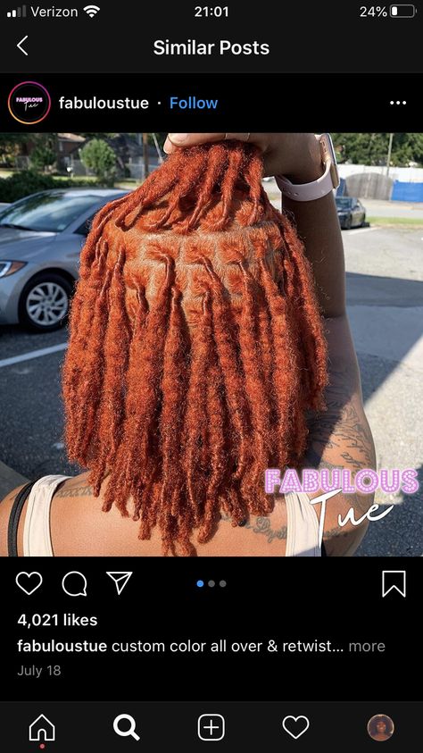 Ginger Copper Locs Black Women, Burnt Orange Dreads Black Women, Ginger Blonde Locs Black Women, Dark Auburn Locs Black Women, Auburn Color Locs, Dark Orange Locs, Short Ginger Locs Black Women, Ginger Color Locs, Ginger Dyed Locs