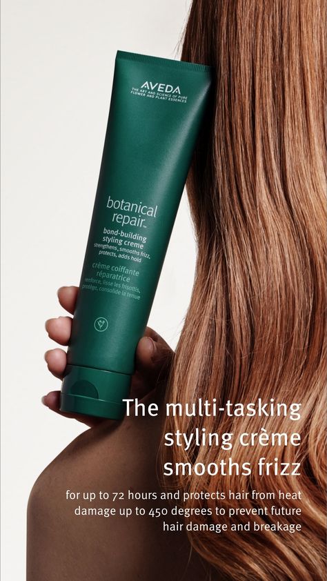 Aveda botanical repair™ bond-building styling crème uses plant powered ingredients to nourish and protect hair while providing a flexible hold for sleek styling. Aveda Hair, Plant Powered, Hair Repair, Multi Tasking, Skin Problems, Protective Hairstyles, Damaged Hair, Hair Care, Sleek