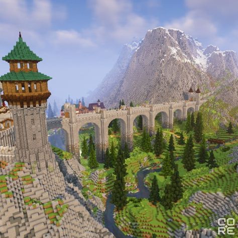 Minecraft Mountain Castle, Minecraft Castle Walls, Minecraft Medieval Castle, Minecraft Palace, Minecraft Mountain, Minecraft Castle Designs, Minecraft Houses Survival, Minecraft Pictures, Minecraft Structures