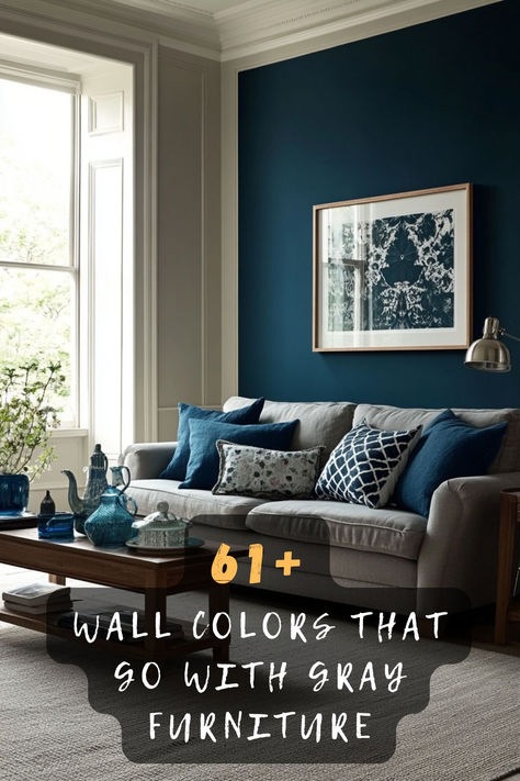 Looking for the perfect wall colors to pair with gray furniture? These 61 beautiful color ideas will help you create a cohesive and stylish space. From subtle neutrals to vibrant accents, you’ll find the perfect match for your gray furniture. Click now to explore all the color options! 🖤✨ #GrayFurniture #WallColors #HomeDecor #InteriorDesign #ColorInspiration #RoomInspo #StylishLiving Blue Gray Living Room Walls, Teal Painted Walls, Color Walls, Gray Furniture, Designing A Home, Teal Paint, Grey Couches, Living Room Color Schemes, Living Room Photos