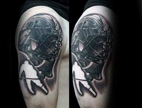 75 Hockey Tattoos For Men Ice Hockey Tattoo, Softball Tattoos, Hockey Tattoos, Ice Tattoo, Hockey Drawing, Hockey Tattoo, Skate Tattoo, Basketball Tattoos, Tattoo Trash