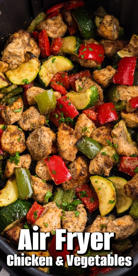 Chicken And Veggies Air Fryer Recipes, Air Fryer Chicken And Veggies, Air Fryer Chicken And Zucchini, Airfryer Chicken And Vegetables, Air Fryer Chicken Vegetable Recipes, Air Fryer Chicken And Vegetables, Chicken And Vegetable Recipes Air Fryer, Chicken Zucchini Air Fryer, Chicken And Broccoli Air Fryer