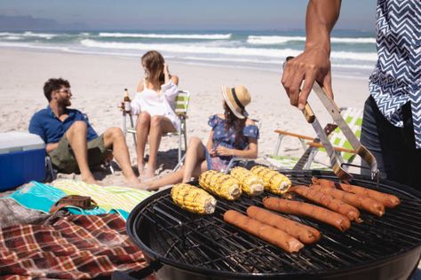 6,332 Beach Bbq Stock Photos, Pictures & Royalty-Free Images - iStock Beach Barbeque, Beach Barbecue, Beach Party Invitations, Bone In Ribeye, Fried Sausage, Barbeque Party, Retro Caravan, Beach Bbq, Beach Festival