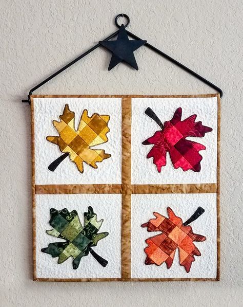 17 Quilted Wall Hanging Patterns Quilt Wall Hangers, Leaves Table Runner, Fall Quilt Patterns, Wall Hanging Quilt, Wall Quilt Patterns, Churn Dash Quilt, Hanging Quilts, Valentines Patterns, Fall Quilts