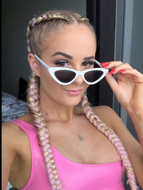 Two dutch braids with pink and blonde extensions, festival fashion hair ideas Dutch Braid Festival Hair, French Braids With Pink Extensions, Pink Dutch Braids, Dutch Braids With Extensions, Braids With Pink, Electric Forrest, Cornrows Ponytail, White Girl Braids, Holiday Braids