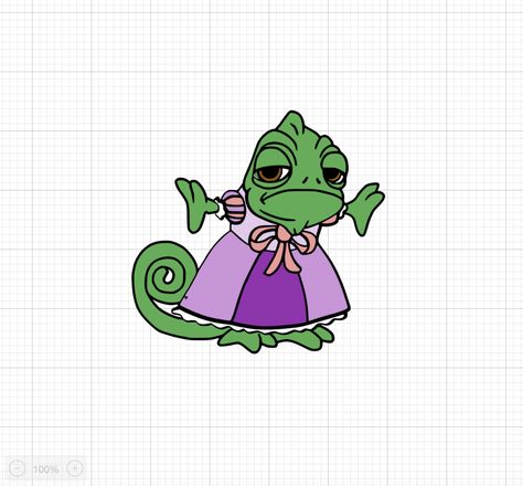 Pascal from tangled in a dress- SVG-cricut creations Pascal Tangled Painting, Tangled Svg Free, Tangled Tattoo Pascal, Tangled Pascal Drawing, Rapunzel Cricut, Pascal In A Dress Tangled, Pascal Drawing, Pascal Painting, Pascal From Tangled