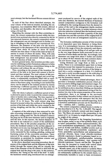 US3774683A - Method for stabilizing bore holes - Google Patents Hydraulic Cement, Bore Hole, Cement, Word Search Puzzle, Composition