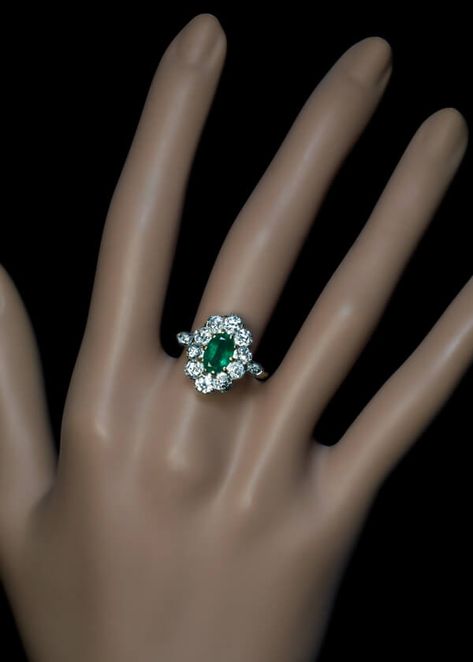 Antique Edwardian Emerald Diamond Engagement Ring - Antique Jewelry | Vintage Rings | Faberge Eggs Emerald Diamond Engagement Ring, Art Deco Emerald Ring, Emerald Ring Engagement Diamond, Platinum Engagement Ring, Dress Book, Faberge Eggs, Ring Antique, Platinum Engagement Rings, 18k Gold Ring