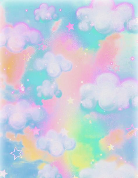 Care Bears Rainbow Wallpaper, Care Bare Aesthetic, Care Bear Wallpapers, Carebear Backgrounds, Cute Angel Wallpaper, Care Bear Background, Soft Rainbow Aesthetic, Care Bears Background, Care Bears Aesthetic Wallpaper