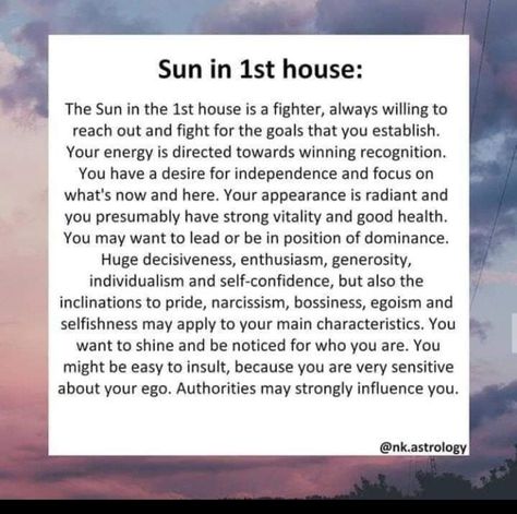 Sun In 1st House Astrology, Sun In 1st House, 1st House Astrology, Astrology 2023, House Astrology, 1st House, Learn Astrology, Astrology Numerology, Astrology Chart