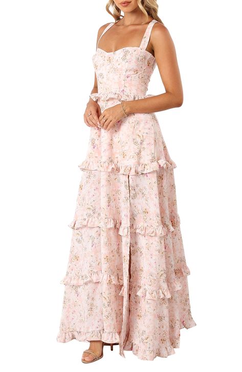 Prom Dresses Floral, Satin Dresses Long, Floral Bridesmaid Dresses, Pink Bridesmaid Dresses, Resort Dresses, Modern Romance, Wedding Guest Outfit Summer, Pink Floral Print, Dresses By Length