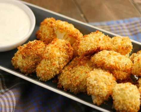 Baked Califlower, Panko Recipes, Oven Baked Cauliflower, Baked Cauliflower Recipe, Baked Cauliflower Bites, How To Cook Cauliflower, Banana Split Dessert, Healthy Food Alternatives, Baking With Honey