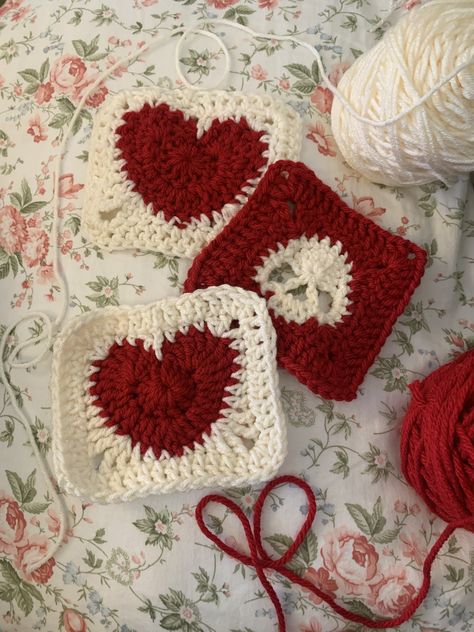 Grunge Granny Square, Love Granny Square, Alt Granny Squares, Crochet Cardigan Layout, Emo Granny Squares, Heart Shaped Granny Square, Small Crochet Granny Squares, Interesting Granny Squares, Funky Granny Squares