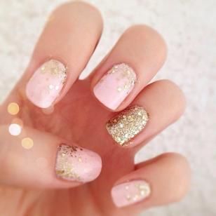 Pink and Gold Glitter Nail Art DIY 25+ New Year's Eve Party Ideas | NoBiggie.net Nail Art Mariage, Manicure Shellac, Pink Wedding Nails, Pale Pink Nails, Prom Nails Red, Prom Nails Silver, Wedding Manicure, Nails Opi, Unghie Nail Art