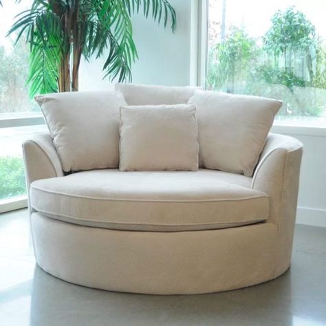 51 Loveseats That Are Comfortable, Modern, And Stylish Cuddler Chair, Cuddle Chair, Furnitur Ruang Keluarga, Round Sofa, Oversized Chair, Upholstered Accent Chairs, Round Chair, Swivel Barrel Chair, Chair And A Half