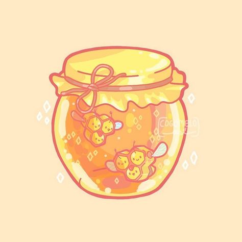 Honey Pot Aesthetic, Pot Aesthetic, Honey Aesthetic, Cute Animal Drawings Kawaii, Cute Kawaii Drawings, Cute Doodle Art, Honey Pot, Kawaii Wallpaper, Cute Art Styles