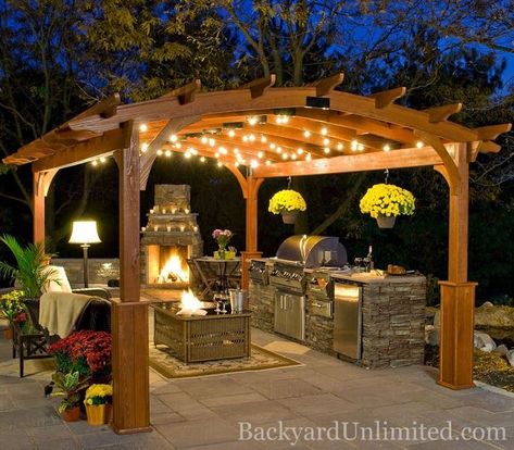 Creative Pergola Designs and DIY Options Pergola Backyard, Design Per Patio, Pergola Diy, Patio Pergola, Pergola Lighting, Modern Pergola, Pergola Design, Outdoor Grills, Backyard Pergola