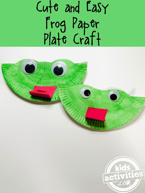 Cute and Easy Frog Paper Plate Craft | Kids Activities Blog Green Paper Plate Craft, Frog Craft For Preschool, Easy Frog Craft, Kids Science Fair Projects, Frog Craft, Educational Websites For Kids, Paper Plate Craft, Frog Crafts, Rose Crafts