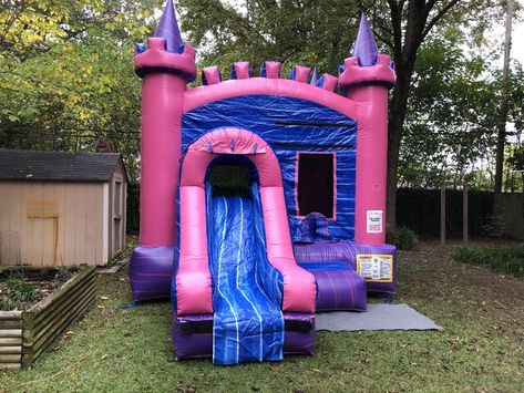 Royal Princess Bouncer with Slide | Inflatable Memphis Rentals Water Combos, Princess Bounce House, Castle Bounce House, House With Slide, Bounce House With Slide, Kids Forts, Bounce House Rentals, Bounce Houses, Princess Theme Birthday Party