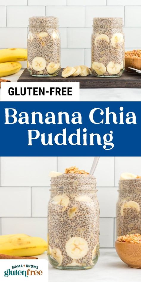 This banana chia pudding is packed with potassium-rich bananas and fiber-rich chia seeds to kick-start your day-- no blender needed! Banana Chia Seed Pudding, Cinnamon Uses, Banana Chia Pudding, Gluten Free Waffles, Protein Pudding, Chia Pudding Recipes, Fiber Diet, Gluten Free Pancakes, Gluten Free Banana