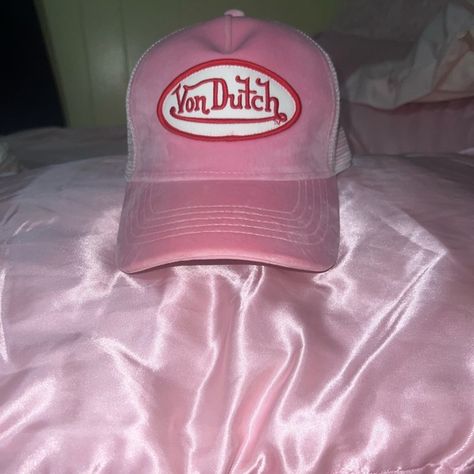 Pink Von Dutch Hat Pink Von Dutch Hat, Von Dutch Cap, Von Dutch Hat, Dr Wardrobe, Dutch Baby, Y2k Summer, Von Dutch, Jersey Shore, Style Board