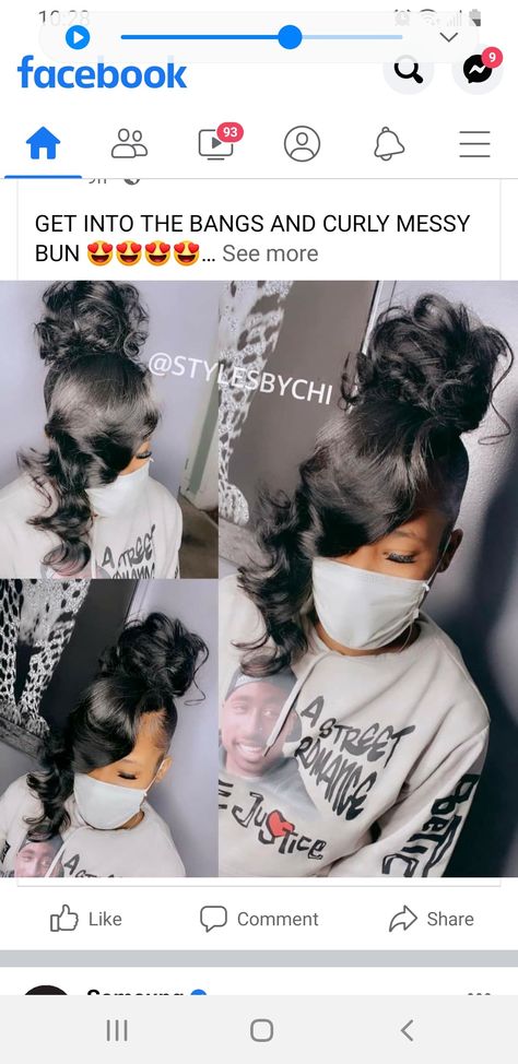 Pretty Ponytails Black Women, Pin Up Ponytail Black Hair, Ponytail Updo For Black Women, Updo Frontal Hairstyles, Messy Bun With Bangs Black Women, Up Do Frontal Hairstyles, Wig Updo Hairstyles, Double Frontal Ponytail, Up Do Black Women