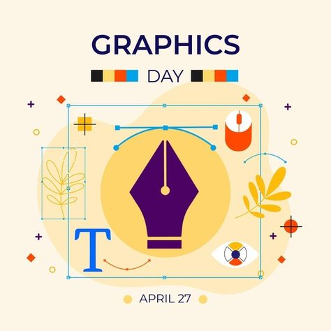 Design Workshop Poster, World Graphics Day, Catalog Design Layout, Flat World, Brand Illustration, Design Edit, Day Illustration, Graphic Design Elements, Graphic Design Fonts