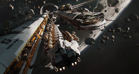 ArtStation - AstroGas Mining - Asteroid Belt Refinery , Gavin Manners Asteroid Mining, Asteroid Belt, Dope Art, Design Course, Environment Design, Hard Surface, Manners, Fun Projects, Digital Painting