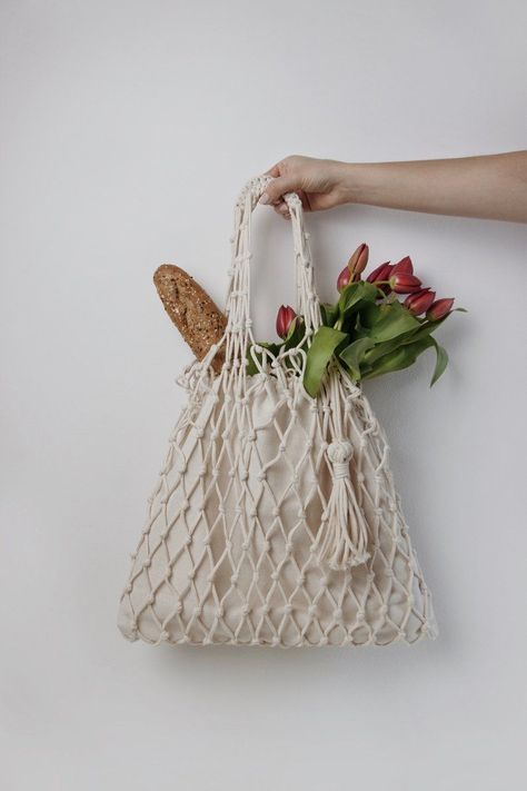 Motif Mandala Crochet, Diy Macrame Wall Hanging, Bag Macrame, Makramee Diy, Eco Friendly Bags, Bag Summer, Net Bag, Macrame Bag, Boho Bags