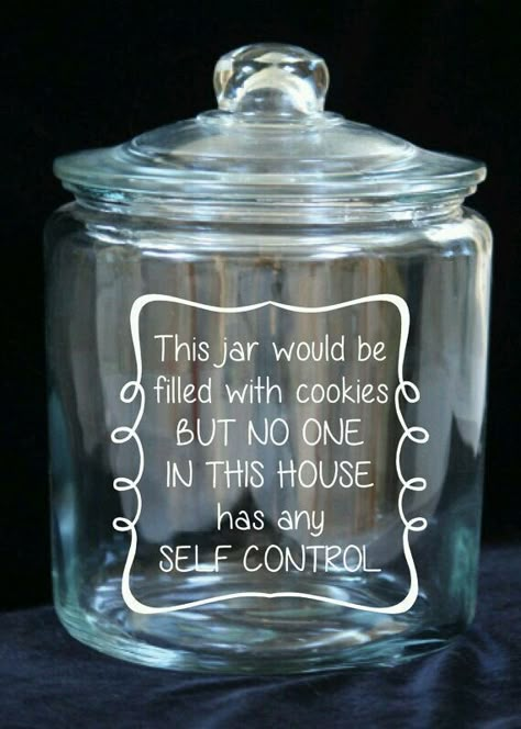 Lol Vinyl On Glass, Etching Diy, Glass Etching Projects, Etching Ideas, Glass Cookie Jars, Glass Engraving, Smart Cookie, The Jar, Silhouette Cameo Projects