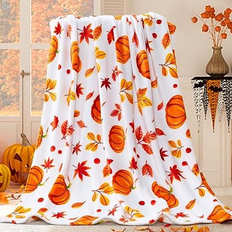 Inhand Fall Throw Blanket, Halloween Pumpkin Autumn Plush Fall Decor Fleece Fuzzy Picnic Throw Blanket for Couch Sofa Chairs, Cute Holiday Orange Leaf Blankets and Throws for Home (50" x 60") Pumpkin Blanket, Orange Blanket, Fall Throw Blanket, Leaf Blanket, Blanket Halloween, Fall Blanket, Sofa Chairs, Pumpkin Autumn, Halloween Blanket