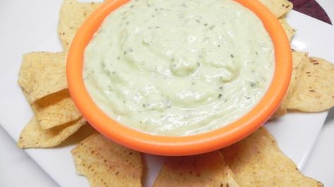 This creamy green sauce gets its color from green tomatoes, tomatillos, avocado, and jalapeno peppers for a tasty dip for tortilla chips. Jalapeno Tree Green Sauce Recipe, Green Sauces, Creamy Green Sauce, Creamy Jalapeno Dip, Green Sauce Recipe, Chip Dip Recipes, Green Dip, Dip For Tortilla Chips, Cream Cheese Recipes Dip