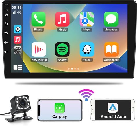 Android Car Stereo with Wireless Apple Carplay Double Din 10 Inch Touch Screen Car Radio Android Auto Stereo with GPS Navigation WiFi Bluetooth FM SWC. Android Auto, Gps Navigation, Backup Camera, Apple Car Play, Car Stereo, Car Radio, Touch Screen, 10 Things